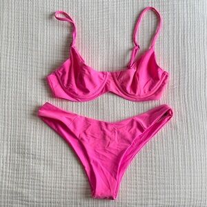 Blackbough Swim Hot Pink Women's Bikini Set
